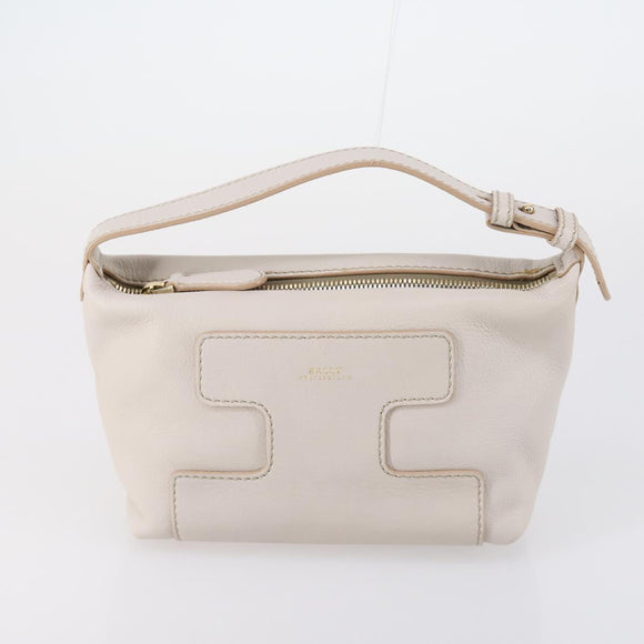 BALLY Shoulder Bag Nylon Leather 4 Set Beige Black Auth bs30531