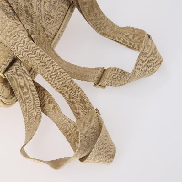 ETRO Paisley Shoulder Bag Nylon PVC 5 Set Beige Brown Auth bs30532