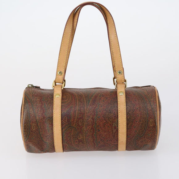 ETRO Paisley Shoulder Bag Nylon PVC 5 Set Beige Brown Auth bs30532
