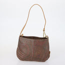 ETRO Paisley Shoulder Bag Nylon PVC 5 Set Beige Brown Auth bs30532-25