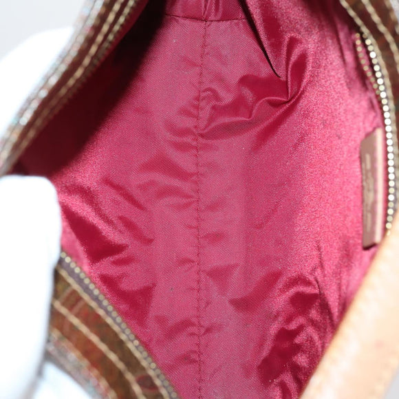 ETRO Paisley Shoulder Bag Nylon PVC 5 Set Beige Brown Auth bs30532