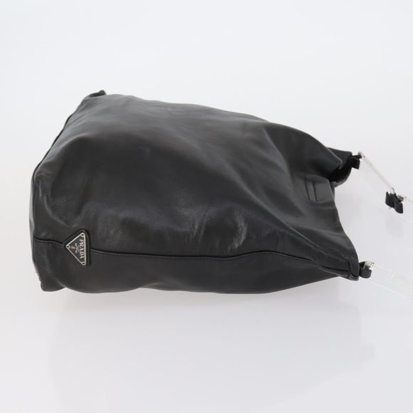 PRADA Tote Bag Nylon Leather 3 Set Beige Black Auth bs30533