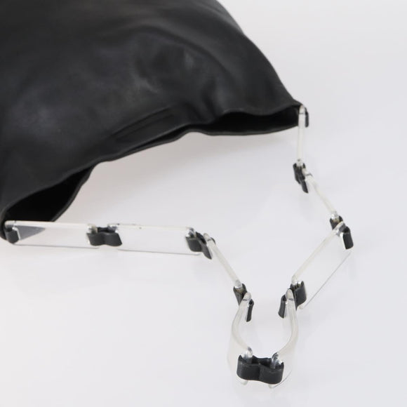 PRADA Tote Bag Nylon Leather 3 Set Beige Black Auth bs30533