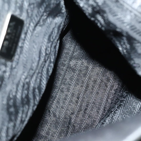 PRADA Tote Bag Nylon Leather 3 Set Beige Black Auth bs30533