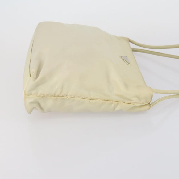 PRADA Tote Bag Nylon Leather 3 Set Beige Black Auth bs30533