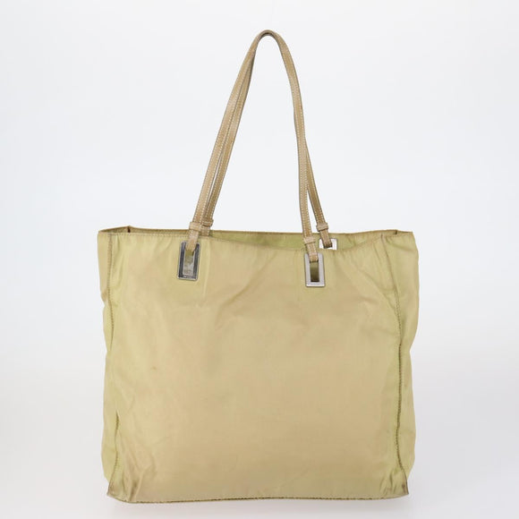 PRADA Tote Bag Nylon Leather 3 Set Beige Black Auth bs30533