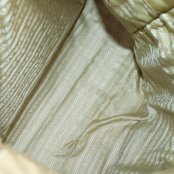 PRADA Tote Bag Nylon Leather 3 Set Beige Black Auth bs30533