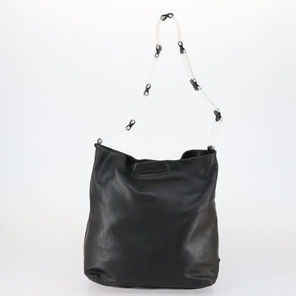 PRADA Tote Bag Nylon Leather 3 Set Beige Black Auth bs30533