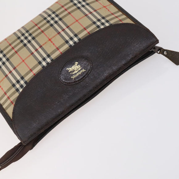 Burberrys Burberry Nova Check Bag Canvas Leather 5 Set Beige Black Auth bs30534