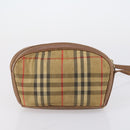 Burberrys Burberry Nova Check Bag Canvas Leather 5 Set Beige Black Auth bs30534-23