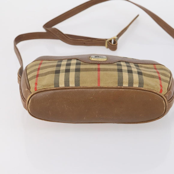 Burberrys Burberry Nova Check Bag Canvas Leather 5 Set Beige Black Auth bs30534