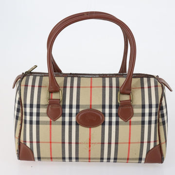 Burberrys Burberry Nova Check Bag Canvas Leather 5 Set Beige Black Auth bs30534 - 0