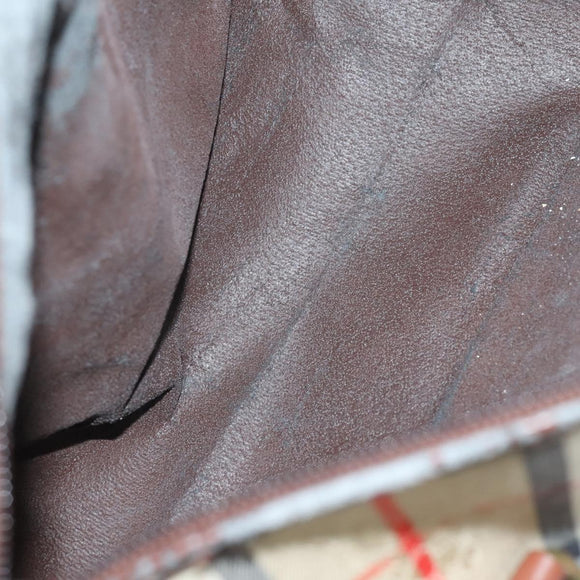 Burberrys Burberry Nova Check Bag Canvas Leather 5 Set Beige Black Auth bs30534