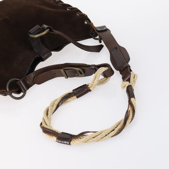 BOTTEGA VENETA Shoulder Bag Suede Nylon PVC 4 Set Beige Black Green Auth bs30535