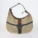 GUCCI Hand Bag Canvas nylon 4 Set Beige Black Green Auth bs30536-2