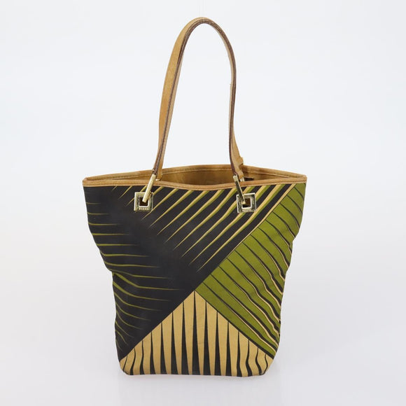 GUCCI Hand Bag Canvas nylon 4 Set Beige Black Green Auth bs30536