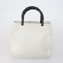 GUCCI Bamboo Hand Bag Nylon Leather 4 Set Black White Auth bs30537-13
