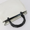 GUCCI Bamboo Hand Bag Nylon Leather 4 Set Black White Auth bs30537-15