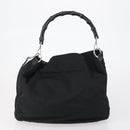 GUCCI Bamboo Hand Bag Nylon Leather 4 Set Black White Auth bs30537-2