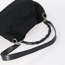 GUCCI Bamboo Hand Bag Nylon Leather 4 Set Black White Auth bs30537-4