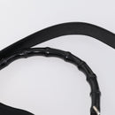 GUCCI Bamboo Hand Bag Nylon Leather 4 Set Black White Auth bs30537-5