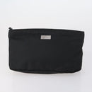 GUCCI Bamboo Hand Bag Nylon Leather 4 Set Black White Auth bs30537-8