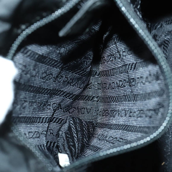PRADA Backpack Nylon Black Silver Auth bs30542