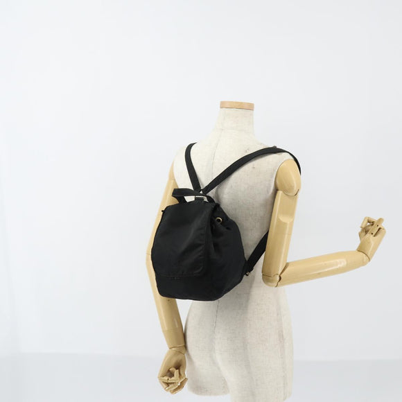 PRADA Backpack Nylon Black Silver Auth bs30542
