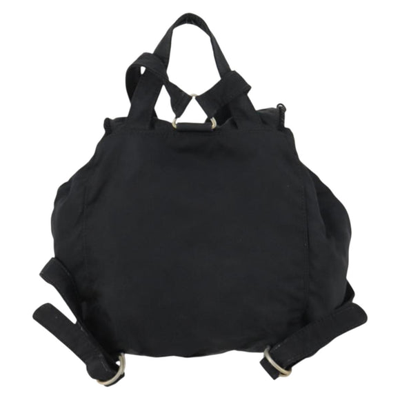 PRADA Backpack Nylon Black Silver Auth bs30542