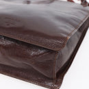 PRADA Chain Hand Bag Leather Brown Auth bs30545-10