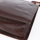 PRADA Chain Hand Bag Leather Brown Auth bs30545-12