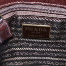 PRADA Chain Hand Bag Leather Brown Auth bs30545-15