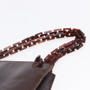 PRADA Chain Hand Bag Leather Brown Auth bs30545-8