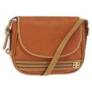 BALENCIAGA Shoulder Bag Leather Orange Gold Auth bs30546-1
