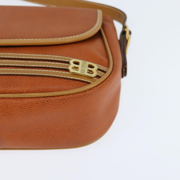 BALENCIAGA Shoulder Bag Leather Orange Gold Auth bs30546