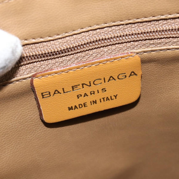 BALENCIAGA Shoulder Bag Leather Orange Gold Auth bs30546