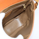 BALENCIAGA Shoulder Bag Leather Orange Gold Auth bs30546-19