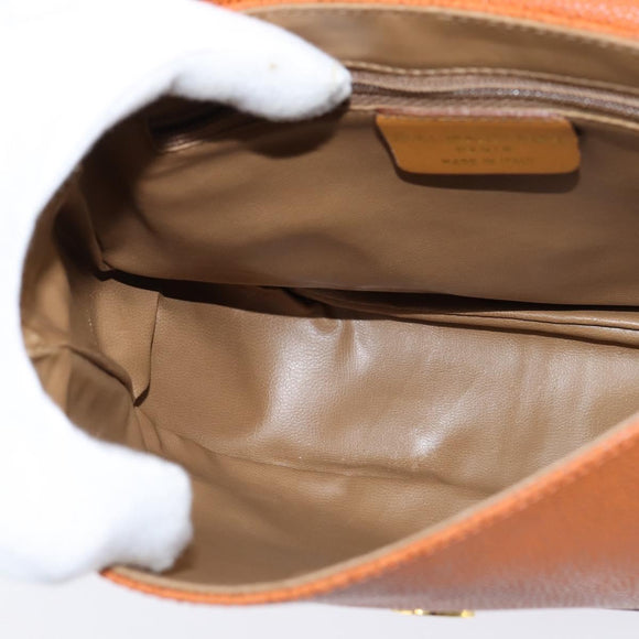 BALENCIAGA Shoulder Bag Leather Orange Gold Auth bs30546