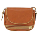 BALENCIAGA Shoulder Bag Leather Orange Gold Auth bs30546-13