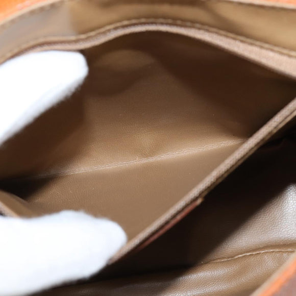 BALENCIAGA Shoulder Bag Leather Orange Gold Auth bs30546