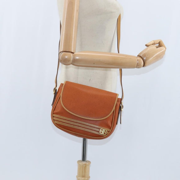 BALENCIAGA Shoulder Bag Leather Orange Gold Auth bs30546