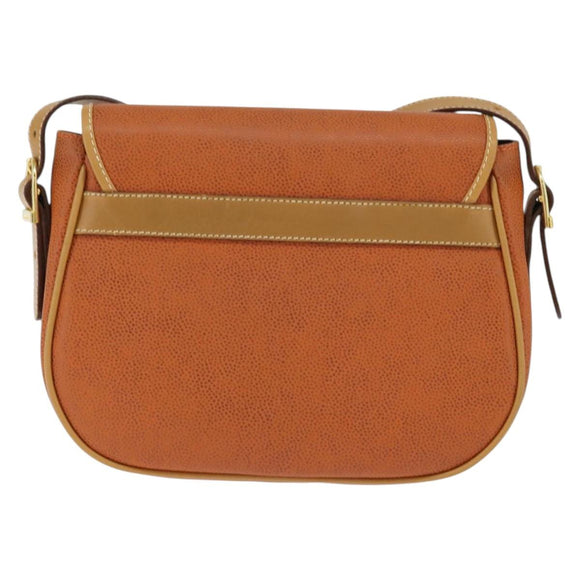 BALENCIAGA Shoulder Bag Leather Orange Gold Auth bs30546