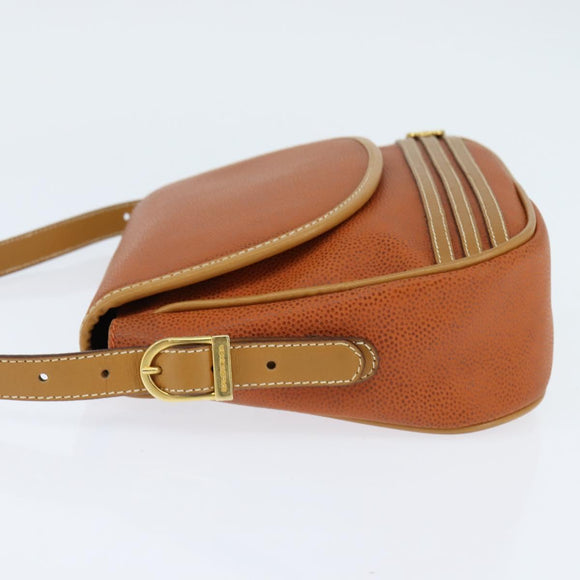 BALENCIAGA Shoulder Bag Leather Orange Gold Auth bs30546