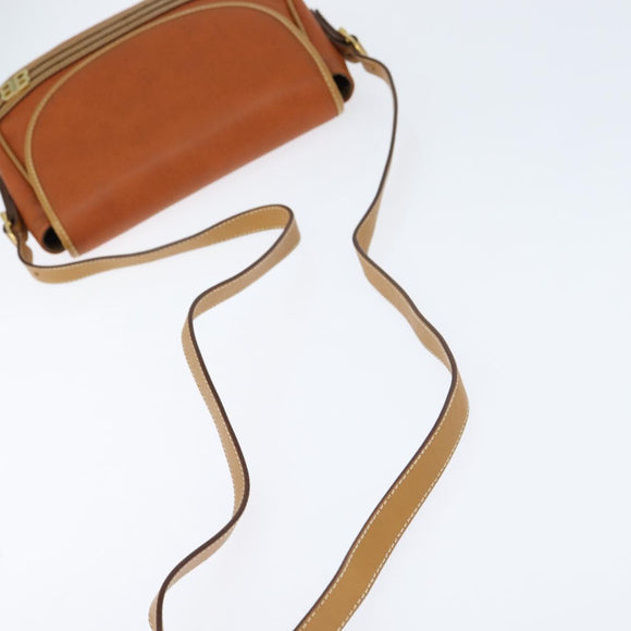 BALENCIAGA Shoulder Bag Leather Orange Gold Auth bs30546