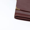 CARTIER Must Line Shoulder Bag Leather Bordeaux Gold Auth bs30547-10