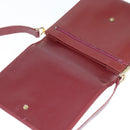 CARTIER Must Line Shoulder Bag Leather Bordeaux Gold Auth bs30547-14