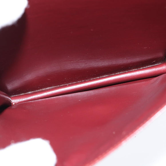 CARTIER Must Line Shoulder Bag Leather Bordeaux Gold Auth bs30547