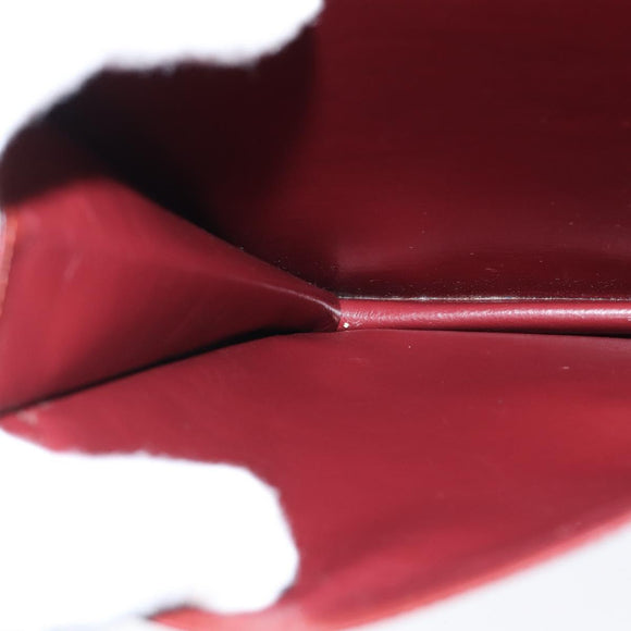 CARTIER Must Line Shoulder Bag Leather Bordeaux Gold Auth bs30547