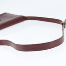 CARTIER Must Line Shoulder Bag Leather Bordeaux Gold Auth bs30547-7