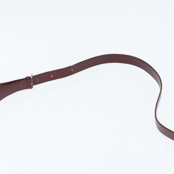 CARTIER Must Line Shoulder Bag Leather Bordeaux Gold Auth bs30547